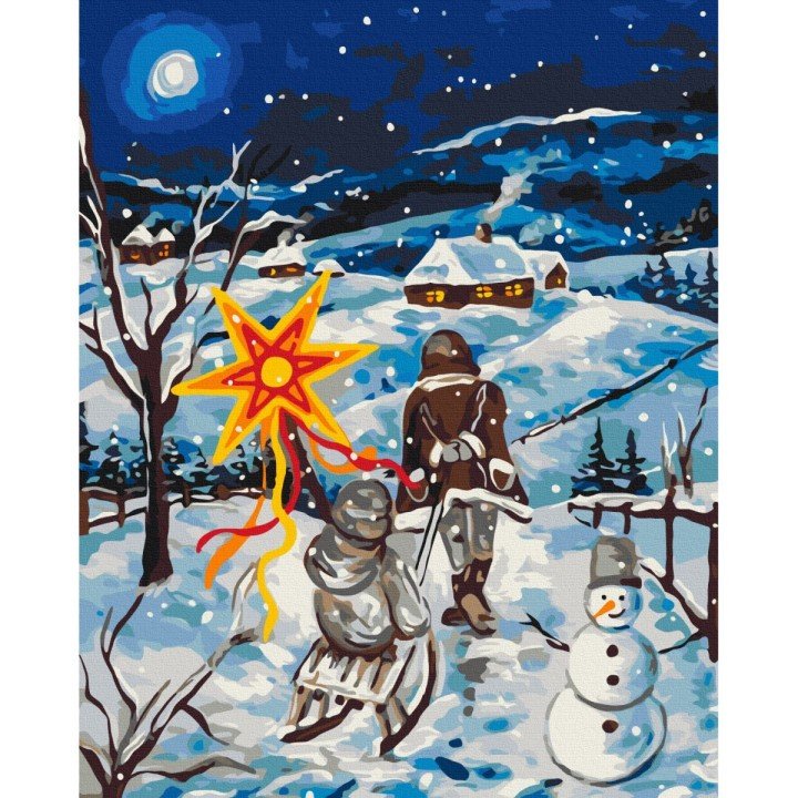 Картина по номерам "Різдвяний вечір" 40x50 см. Каріна Зіміна