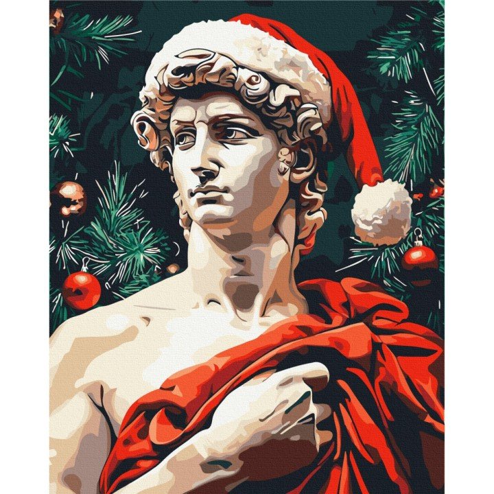 Картина по номерам "Давид у новорічному настрої" 40x50 см.