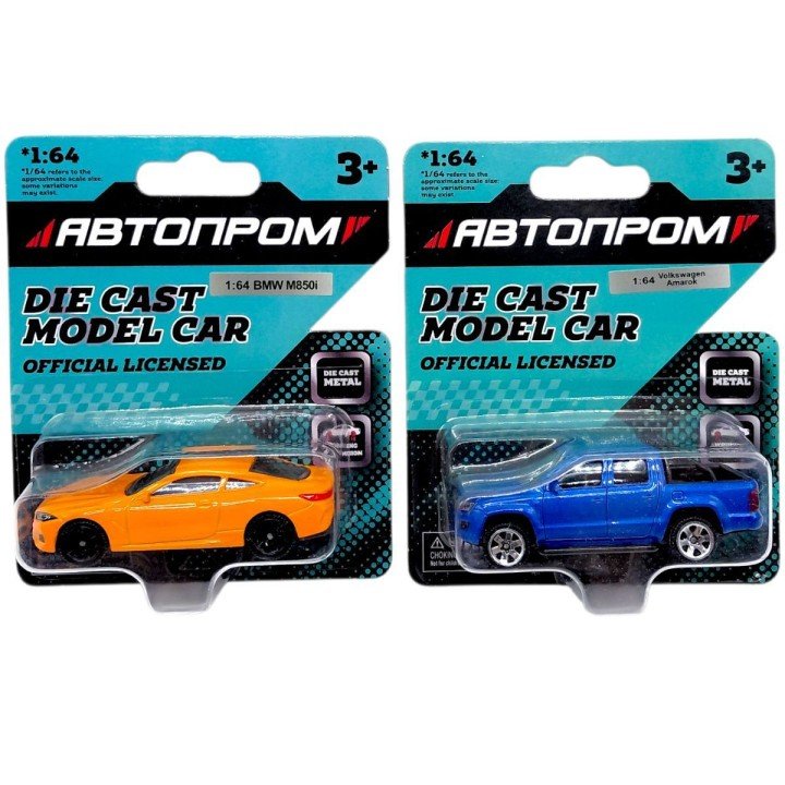 Машина металева АВТОПРОМ, 1:64, мікс видів (планшет 10*3,5*12 см)