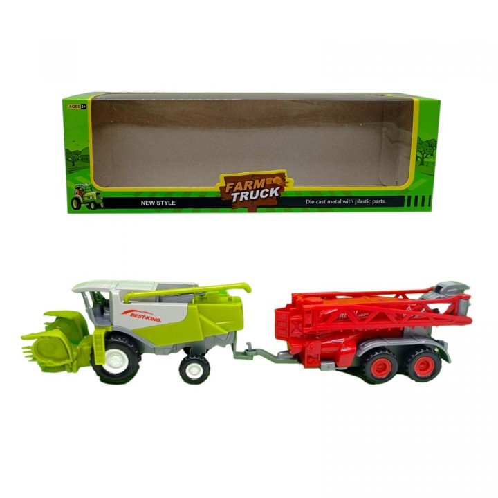 КОМБАЙН З ЧЕРВОНИМ ПРИЧЕПОМ