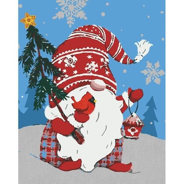 Картина по номерам з фарбами металік "Новорічний секрет" 40х50 см