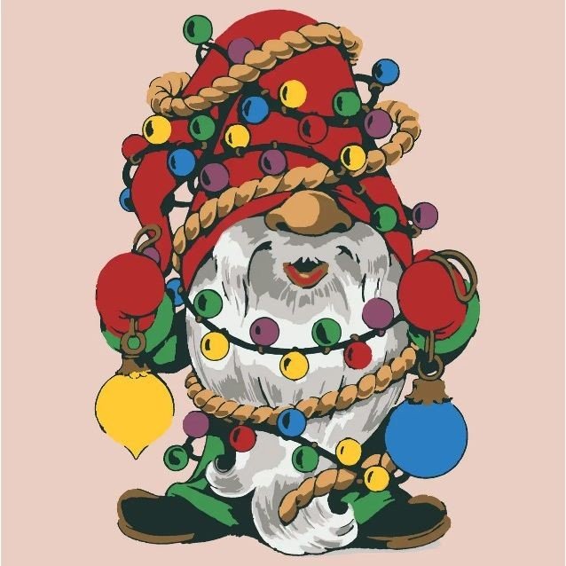 Картина по номерах зі світлодіодною підсвіткою "Гном" 25x25 см