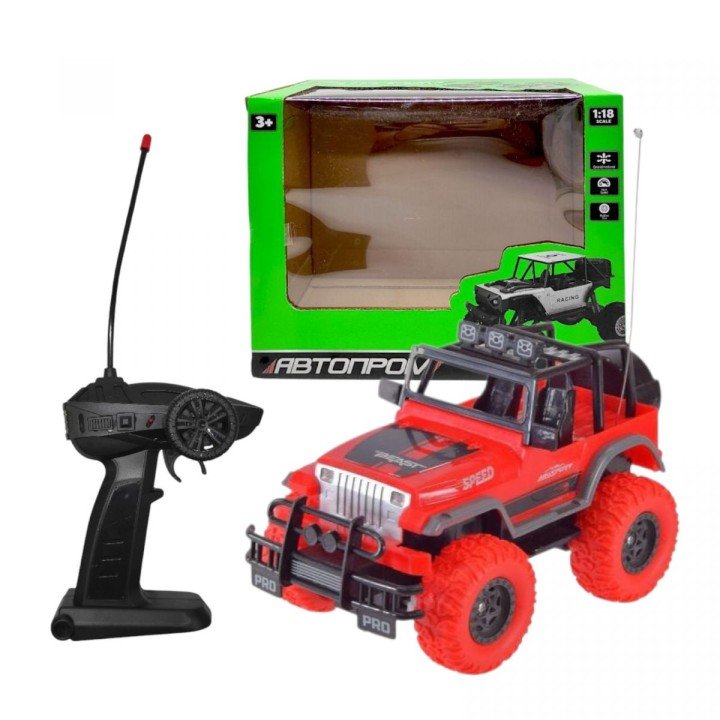 Машина на радіокеруванні "АВТОПРОМ. ДЖИП" (ЧЕРВОНИЙ)
