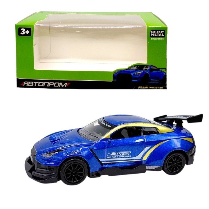 МАШИНА АВТОПРОМ (металева) 1:36 NISSAN GTR-35 (СИНІЙ)