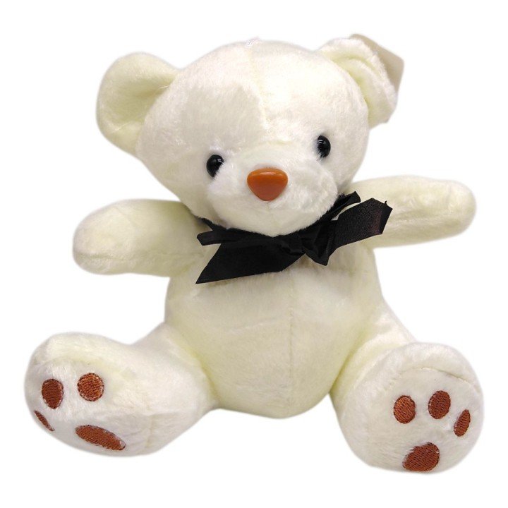 Мʼяка іграшка "Ведмедик з бантом" 17 см (БІЛИЙ)