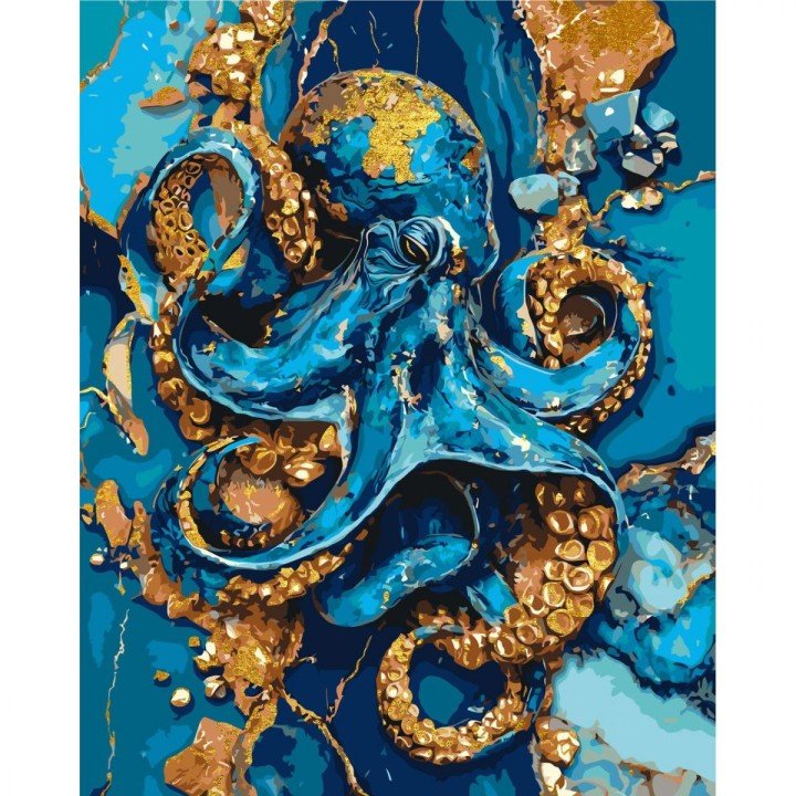 Картина за номерами з фарбами металік "Восьминіг" 40х50 см