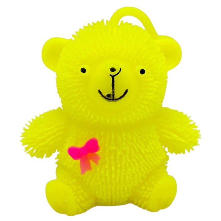 СИЛІКОНОВИЙ ВЕДМЕДИК, СВІТИТЬСЯ 9 см. (ЖОВТИЙ)