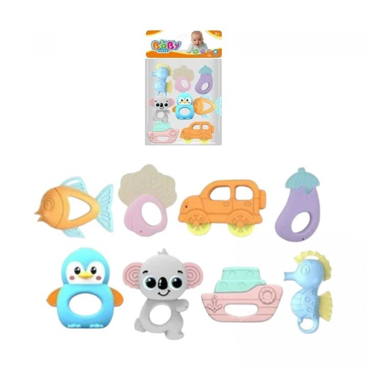 Набір брязкалець 8 штук, прорізувач, в пакеті