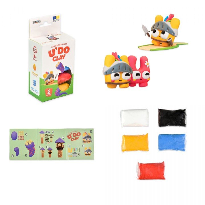 Набір для творчості UʼDO Clay 5 шт, брикет 10 г (ЛИЦАР)