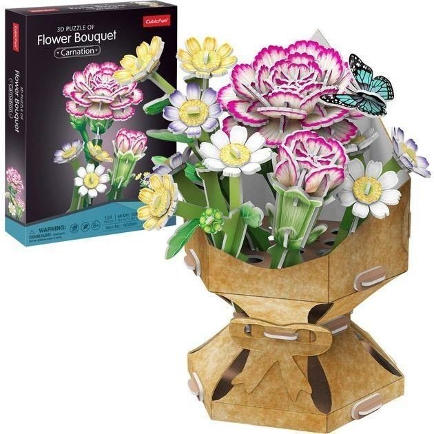 Тривимірна головоломка-конструктор із серії Букет квітів "Гвоздики"