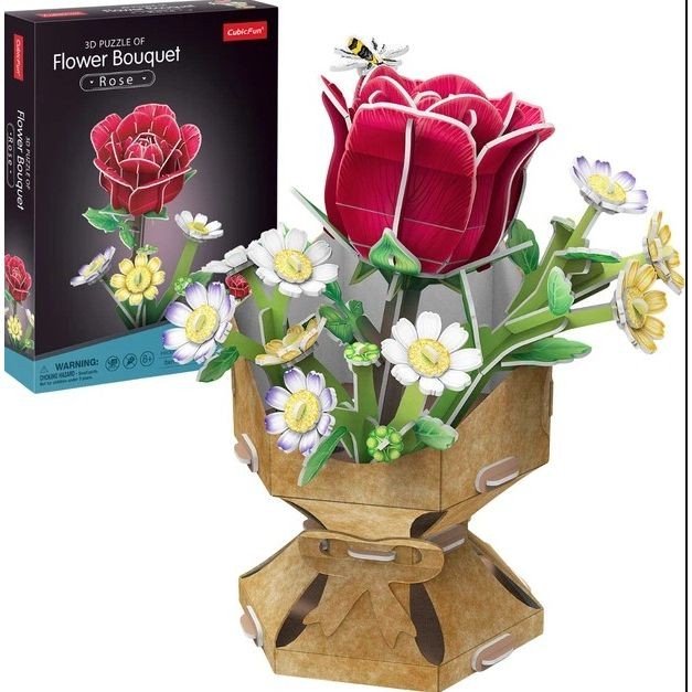 Тривимірна головоломка-конструктор із серії Букет квітів "Троянда"