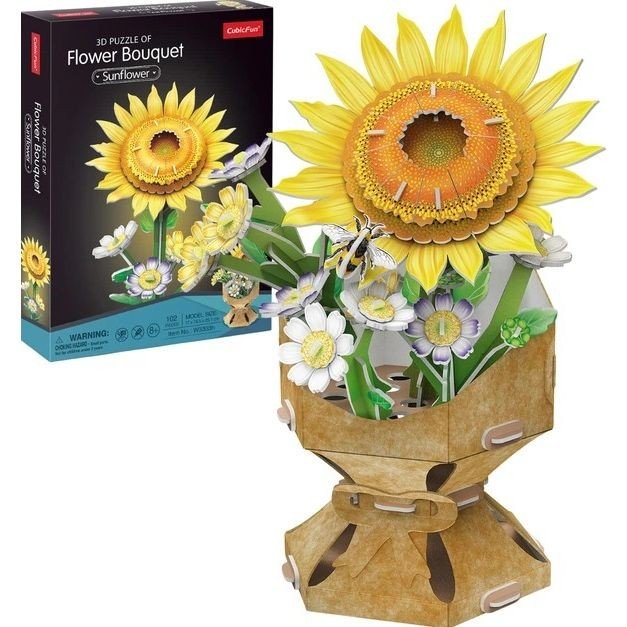 Тривимірна головоломка-конструктор із серії Букет квітів "Соняшник"