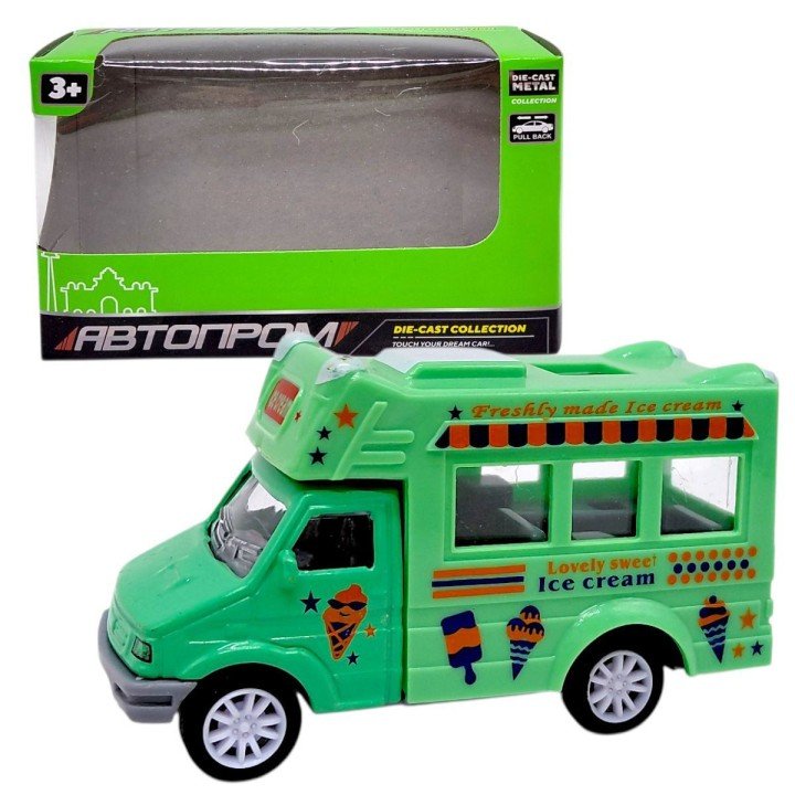 МАШИНА АВТОПРОМ (металева кабіна) ФУРГОН З МОРОЗИВОМ (ЗЕЛЕНИЙ)
