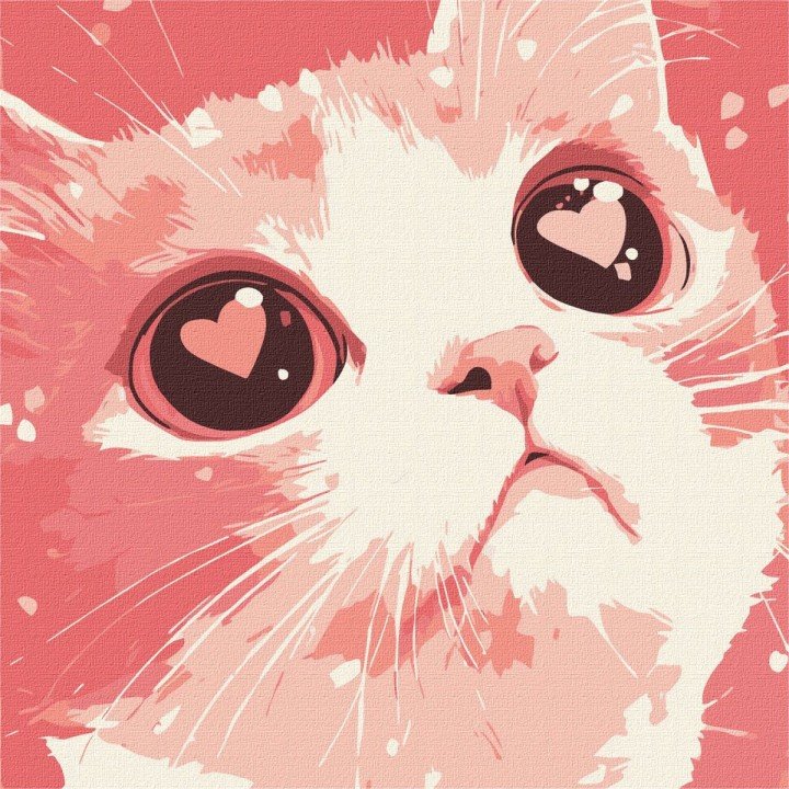 Картина по номерах "Закоханий кіт" 30х30 см