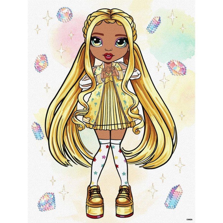 Картина по номерах "Rainbow High. Sunny" зі стразами 30х40см