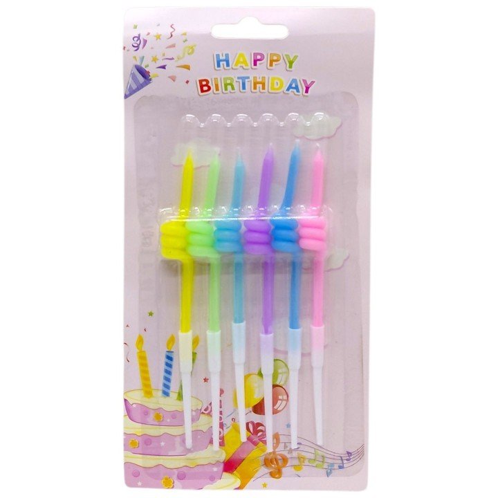 Свічка для торта "Макарунхвилі" 6шт.*12см