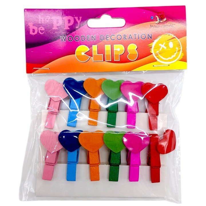 Деревʼяні декоративні затискачі, 12 шт