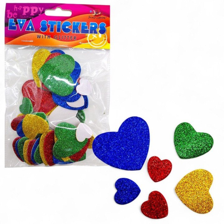 Декоративні клейкі форми з EVA, блискітки 48 шт
