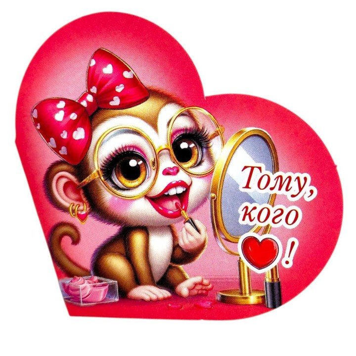 Листівка вітальна "Валентинка" 13,1х7,1 см (10 штук)