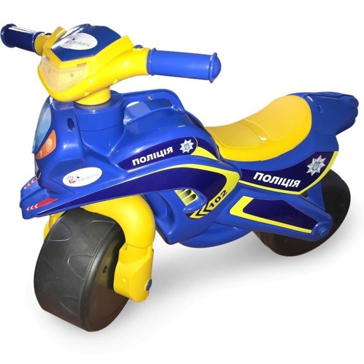 Мотоцикл-каталка "Поліція" (синій) музичний