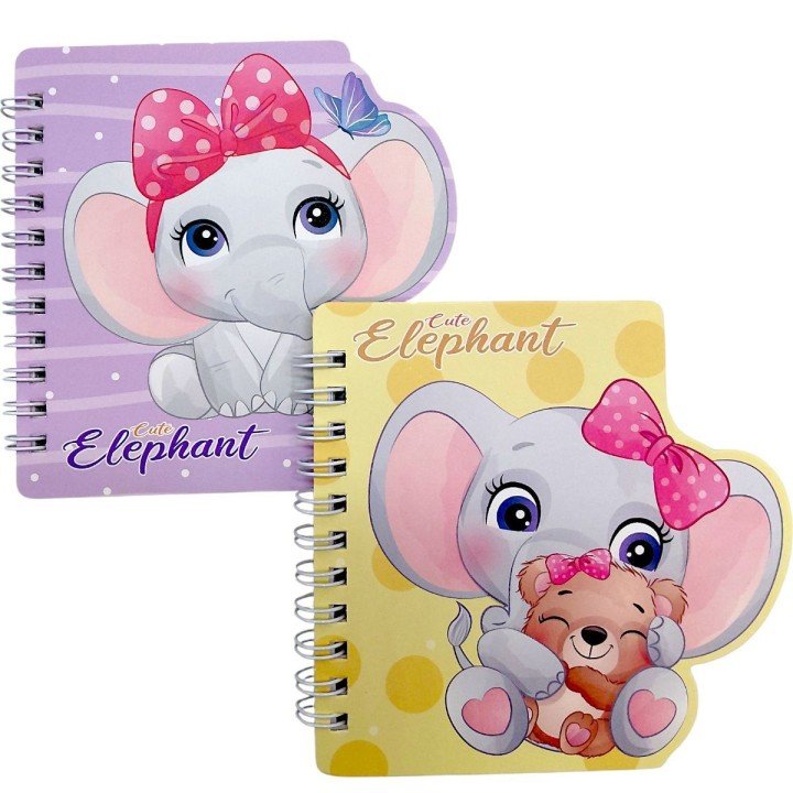 Блокнот на пружині "Слоник" 12x12 см, 60 арк (мікс видів)