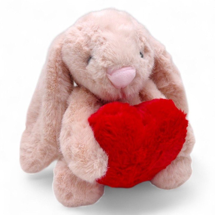 Мʼяка іграшка "Зайчик із серцем" 23 см (РОЖЕВИЙ)