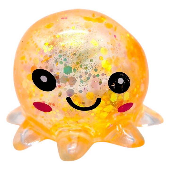 Антистрес жуйка-тягучка Восьминіг 5,5 см (ПОМАРАНЧЕВИЙ)