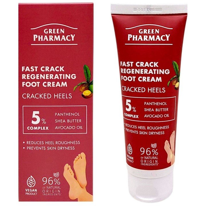 Крем-гель для ніг "Green Pharmacy" 75 мл, регенеруючий, швидкодіючий проти тріщин