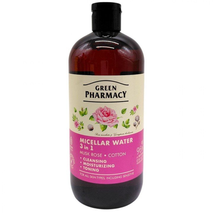 Міцелярна вода 3в1, мускусна троянда та бавовна, 500 мл
