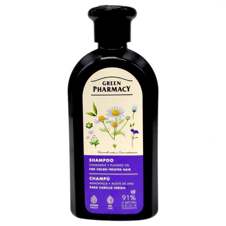 Шампунь "Green Pharmacy, ромашка/льняна олія" для фарбованого волосся (350 мл)