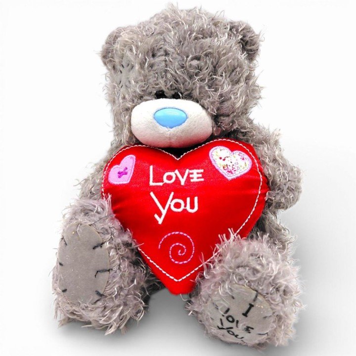 Мʼяка іграшка "Ведмедик" 16 см, з серцем