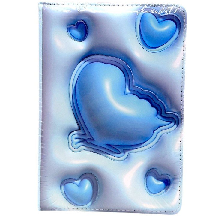 Блокнот 3D.Сердечки, ФОРМАТ А5 (БЛАКИТНИЙ)
