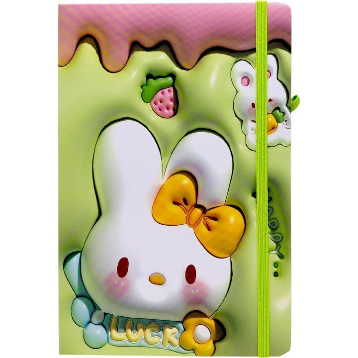 Блокнот "Кролик" тверда обкладинка, А5 (ЗЕЛЕНИЙ)