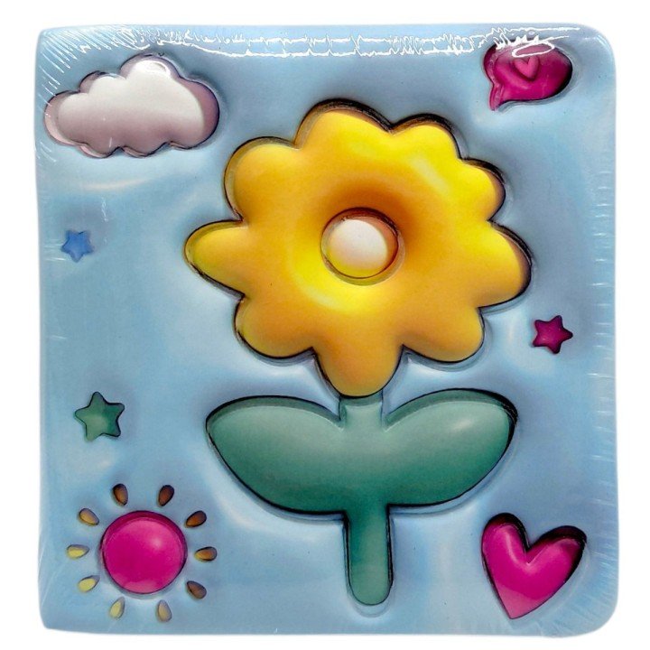 Блокнот 3D 10х9,5 см "Квіти" (БЛАКИТНИЙ)