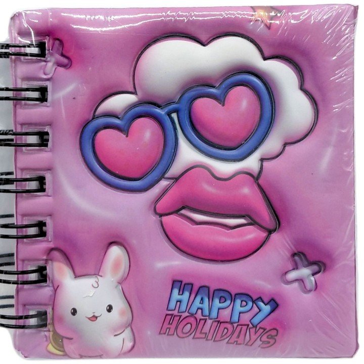 Блокнот 3D на пружині 10Х9,5 см "Кролик" (ТЕМНО-РОЖЕВИЙ)