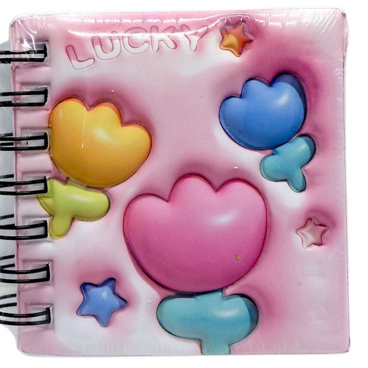 Блокнот 3D на пружині 10Х9,5 см "Квіти" (РОЖЕВИЙ)