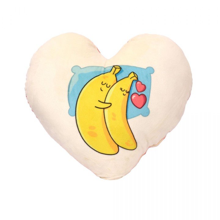 Подушка плюшева Серце "Банани в обіймах" 44*40 см
