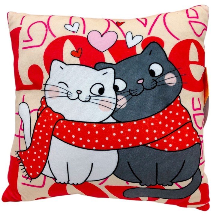 Подушка з принтом "Котики" 30х30 см