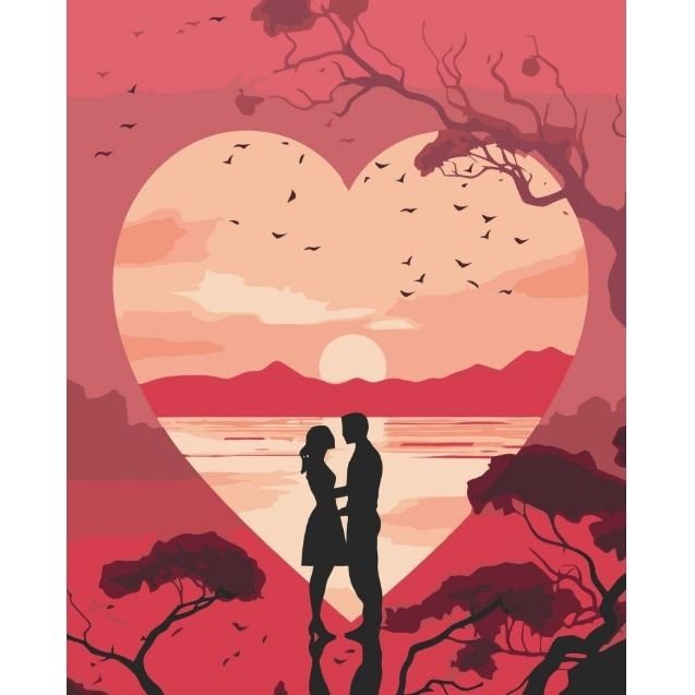 Картина за номерами "Силует кохання" 40x50 см