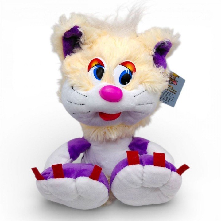 Мʼяка іграшка "Коротишка кіт", 14х20х24 (ФІОЛЕТОВИЙ)