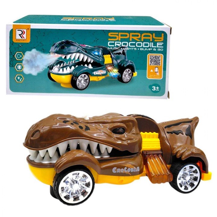 Машина "Крокодил" з димом, світлом і музикою, в коробці ZR192-3 р.22*8,8*10,4см