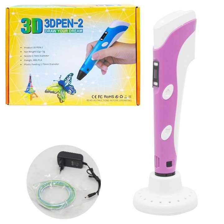 Набір 3D-ручка в коробці (Рожево-білий)