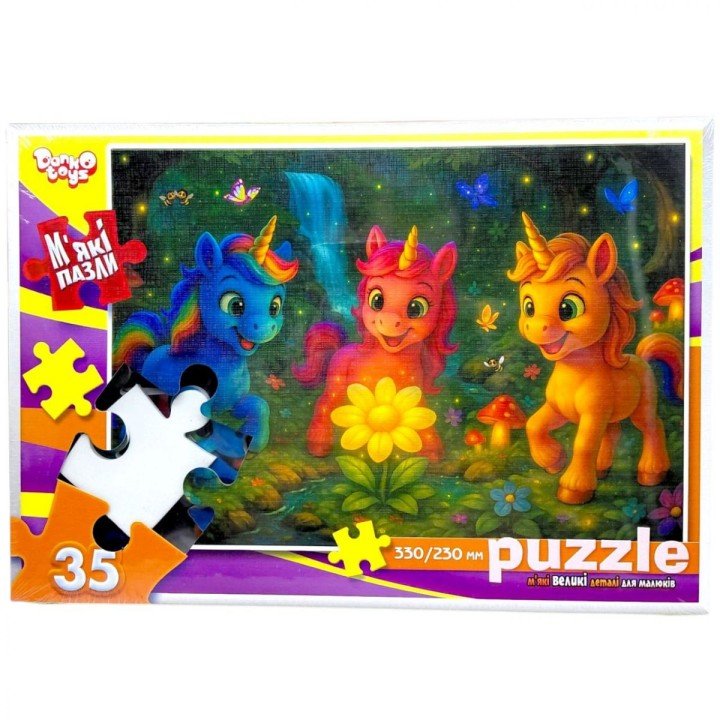 МʼЯКІ ПАЗЛИ 35 ЕЛЕМЕНТІВ (ЄДИНОРОГИ В ЛІСІ)