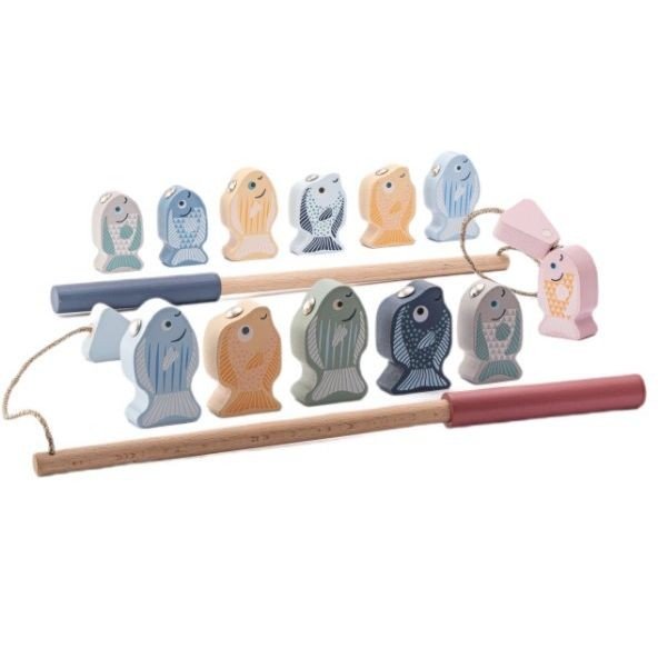 Деревʼяна іграшка "Магнітна рибалка з 2-ма вудками"