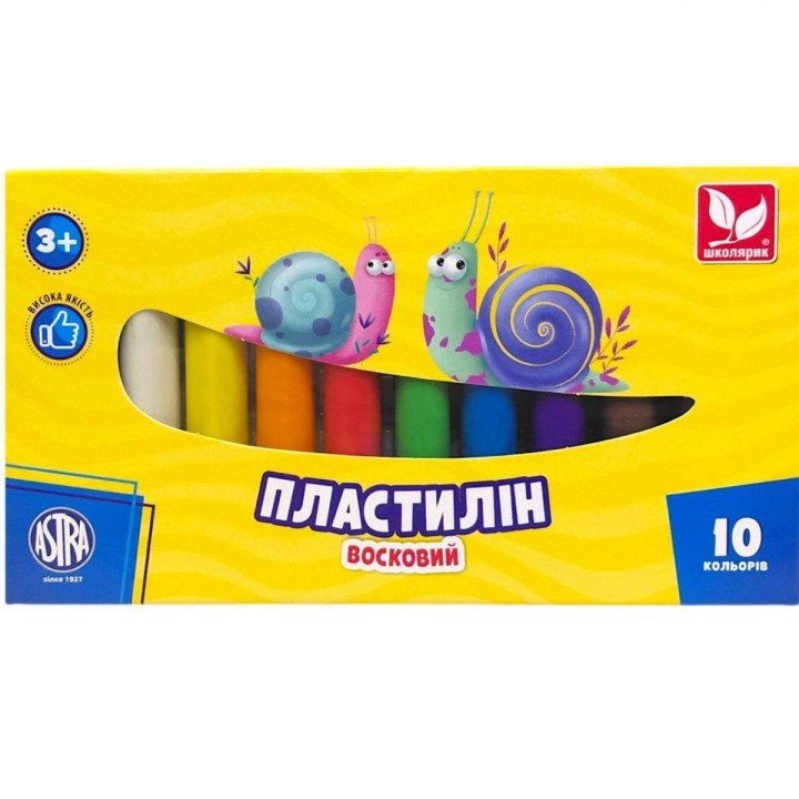 Пластилін квадратний восковий 10 кольорів