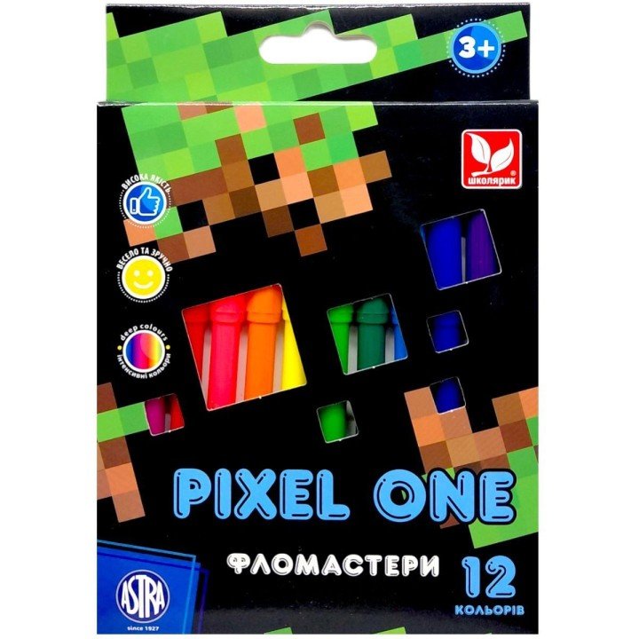 Фломастери "Pixel One", 12 кольорів