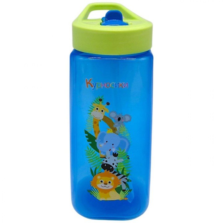 Поїлка зі складним носиком та силіконовою соломкою 420 мл (СИНЯ)