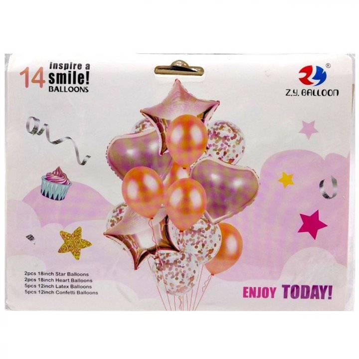 Кульки набір-букет 14 шт ENJOY TODAY (БРОНЗОВИЙ)