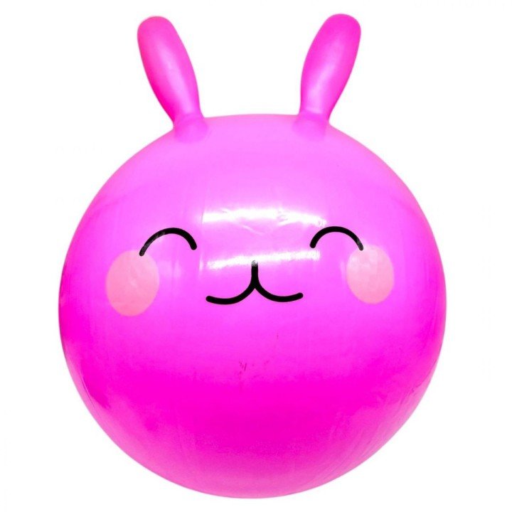 М`яч для фітнесу, діаметр 43 см, висота з вушками 53 см, у пакеті (РОЖЕВИЙ)