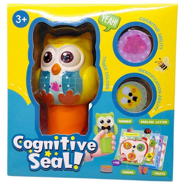 Набір печаток "СОВА" в коробці  (ЖОВТИЙ)